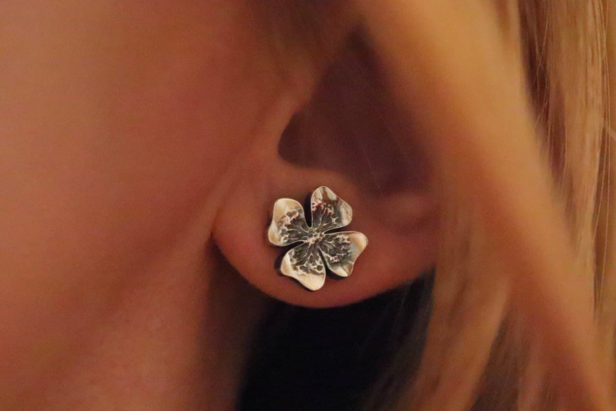 Boucles d'oreilles trèfle à quatre feuilles en argent
