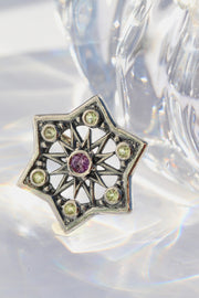 Amethyst & Peridot Star Pendant