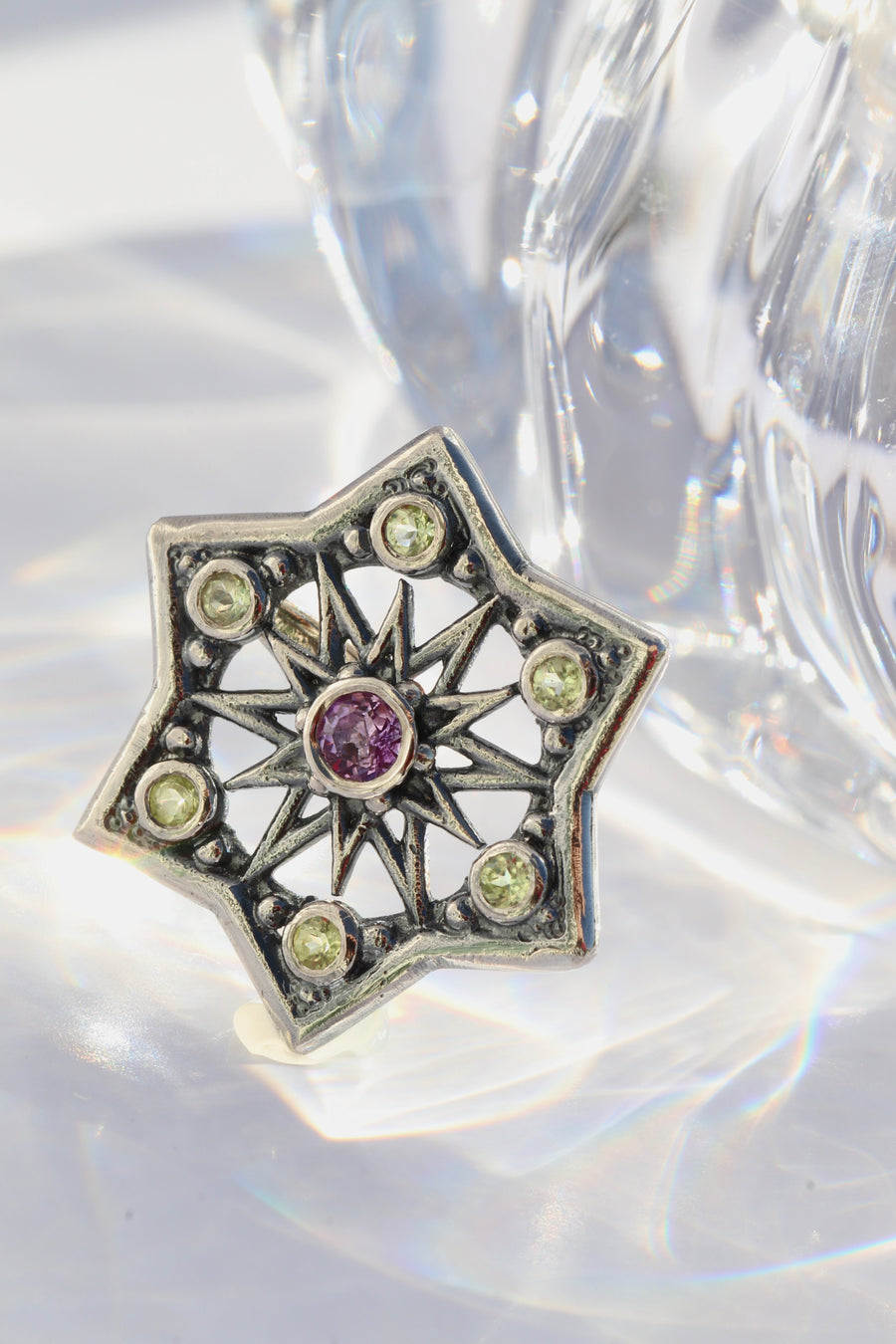 Amethyst & Peridot Star Pendant