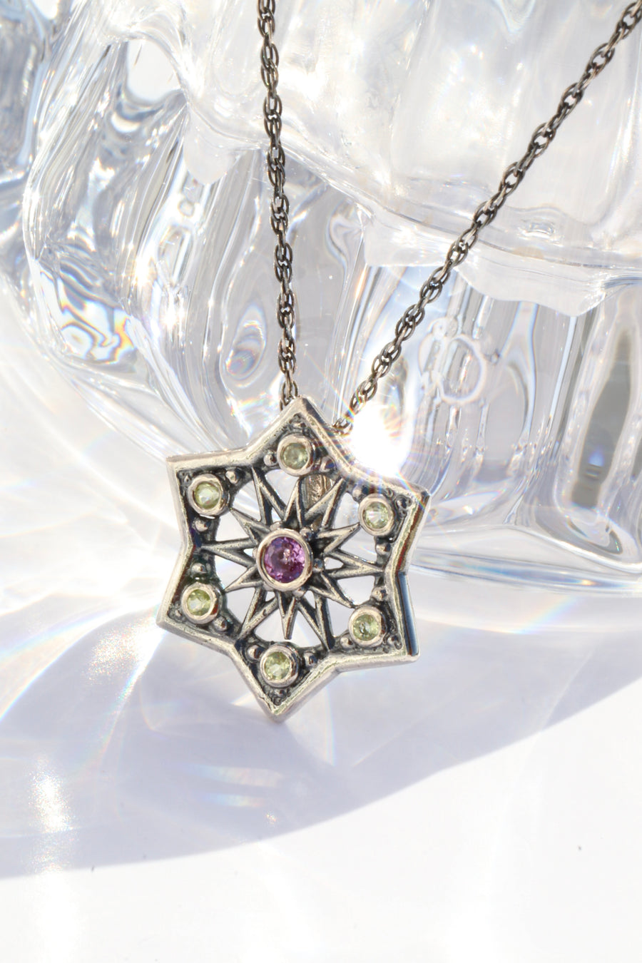 Amethyst & Peridot Star Pendant