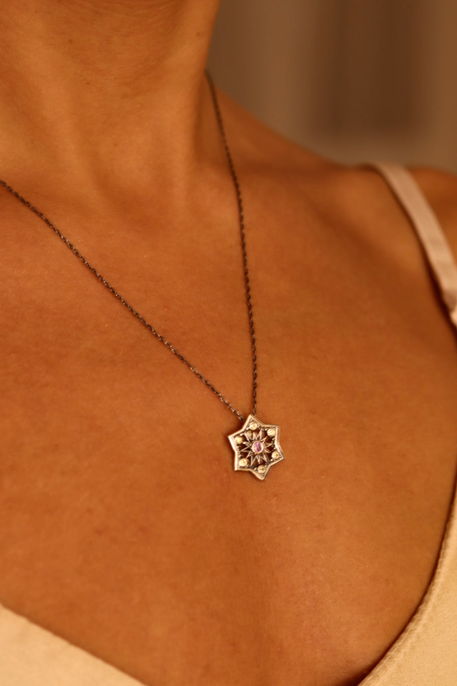 Amethyst & Peridot Star Pendant