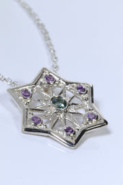 Amethyst & Teal Sapphir Star Pendant