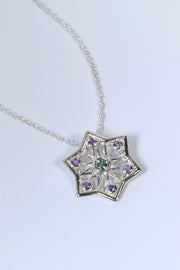 Amethyst & Teal Sapphir Star Pendant