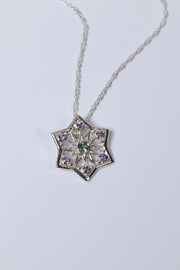 Amethyst & Teal Sapphir Star Pendant