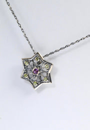 Amethyst & Peridot Star Pendant