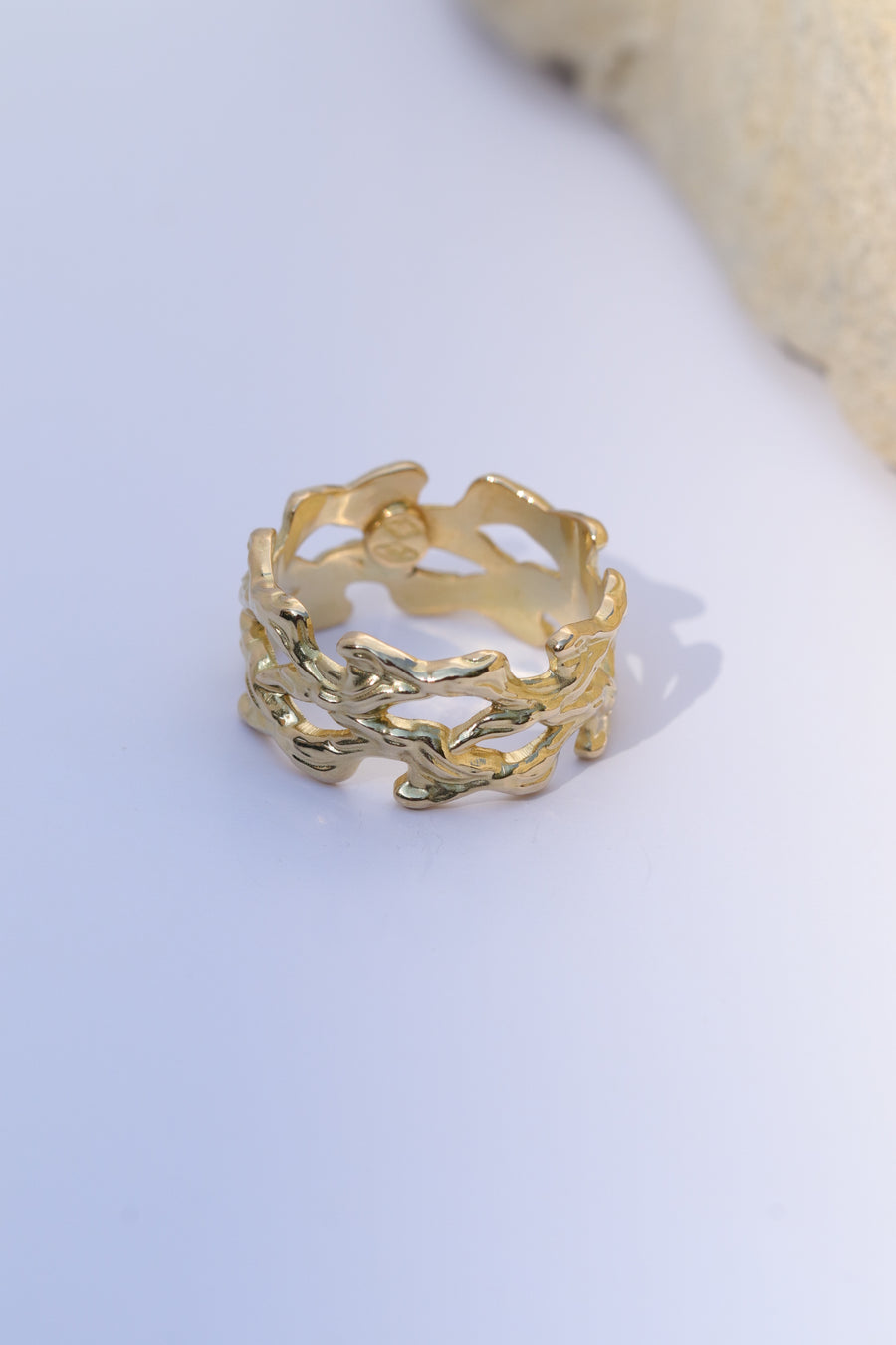 18K Gold Twig Ring / Woodland Ring