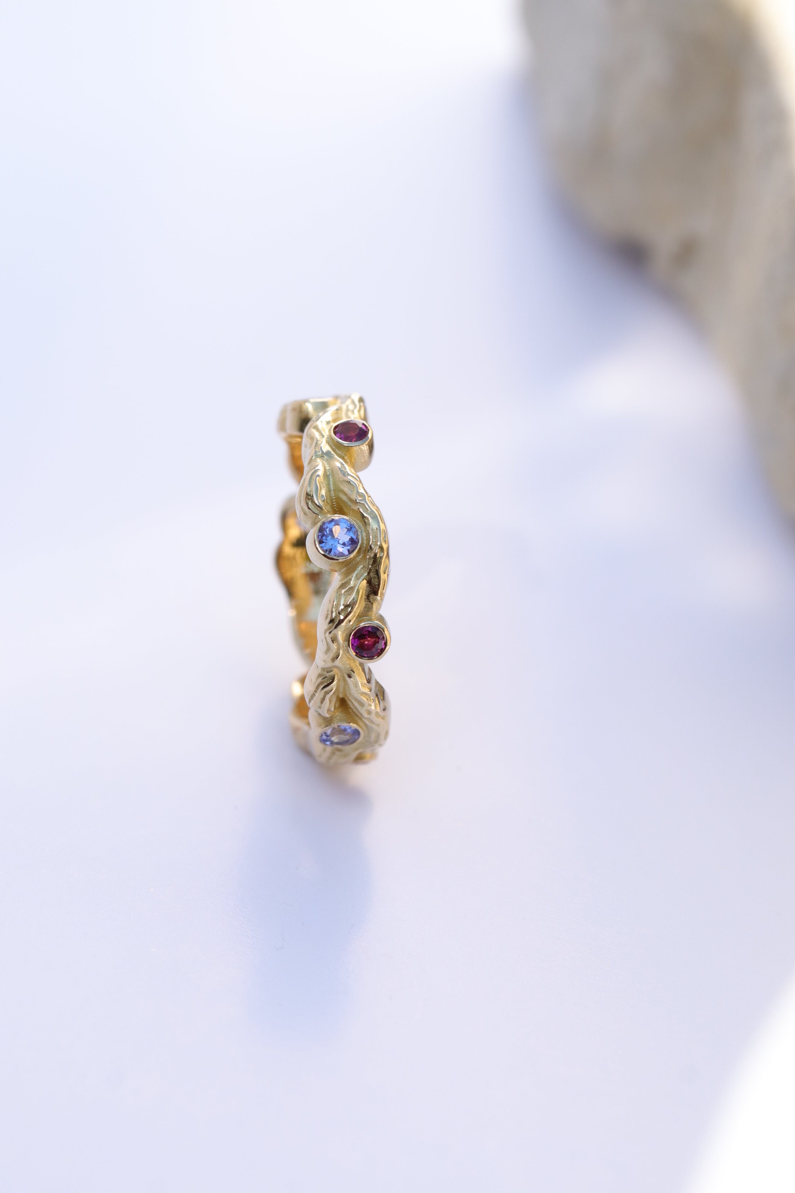 Tanzanite & Tourmaline Twig Ring