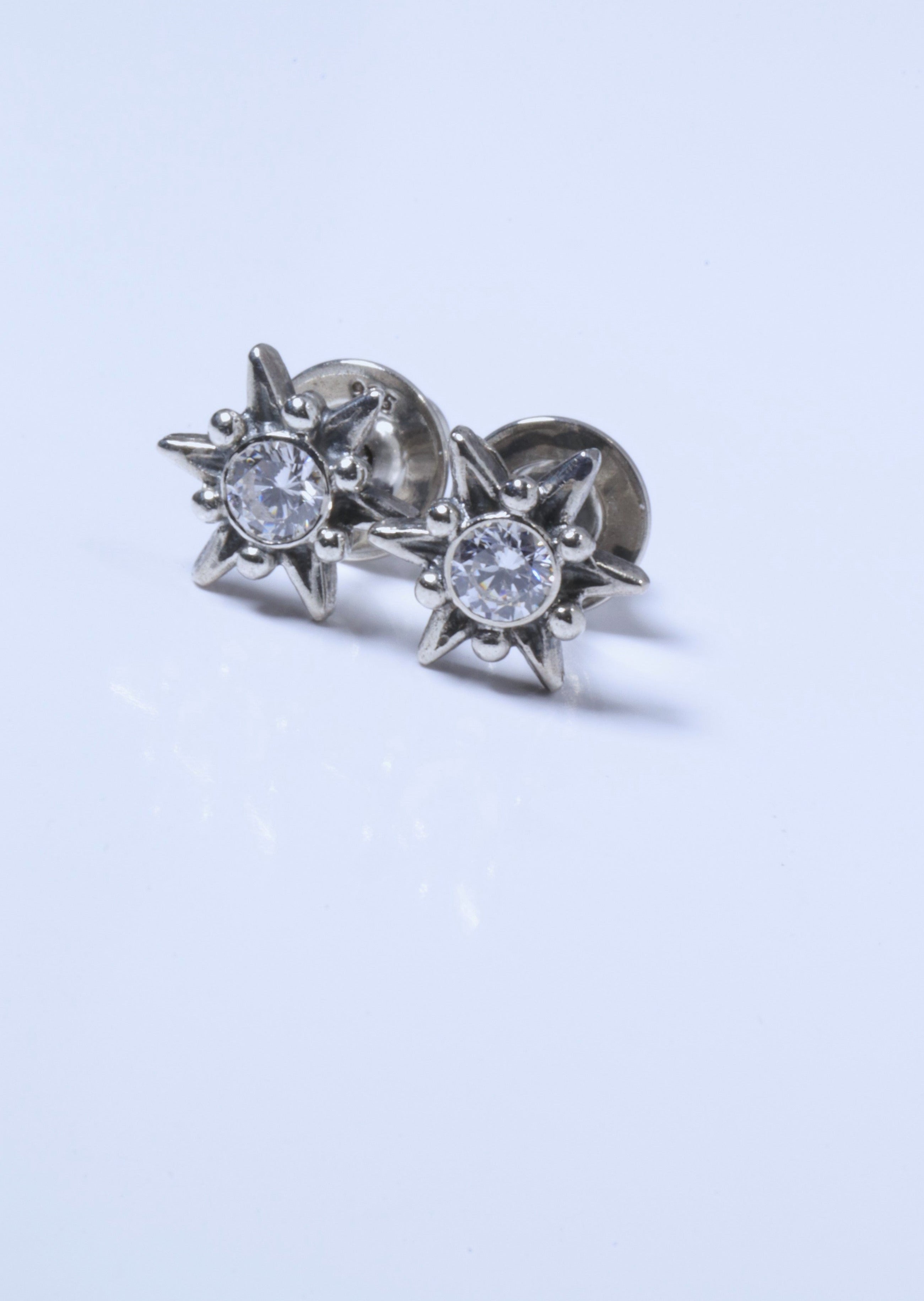 Boucles d'oreilles étoile en argent avec zircons
