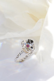 Flower Ring with Tourmaline