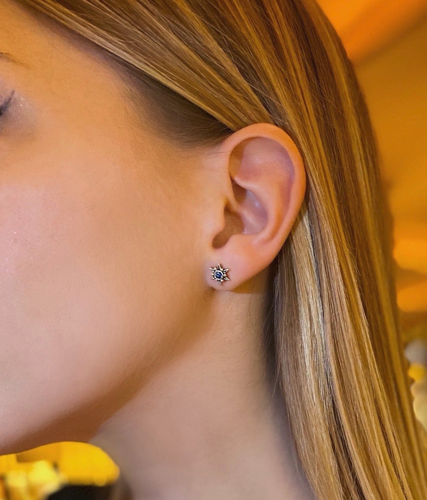 Sapphire Star Earrings