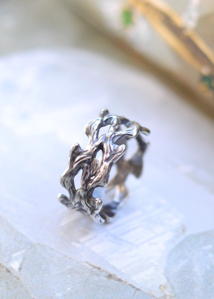 Silver Twig Ring