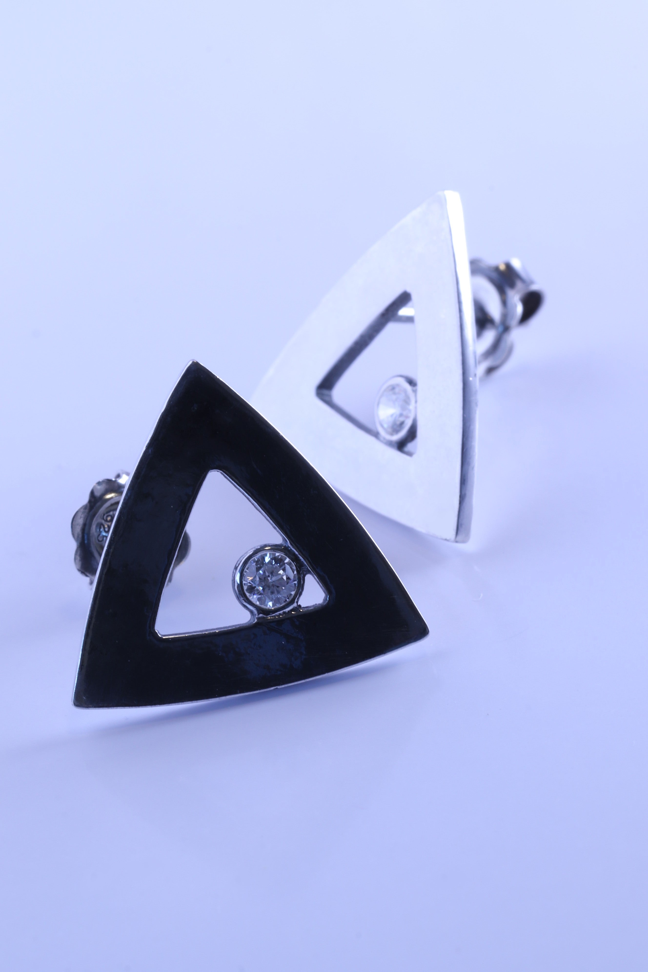 Silver Triangle Earrings