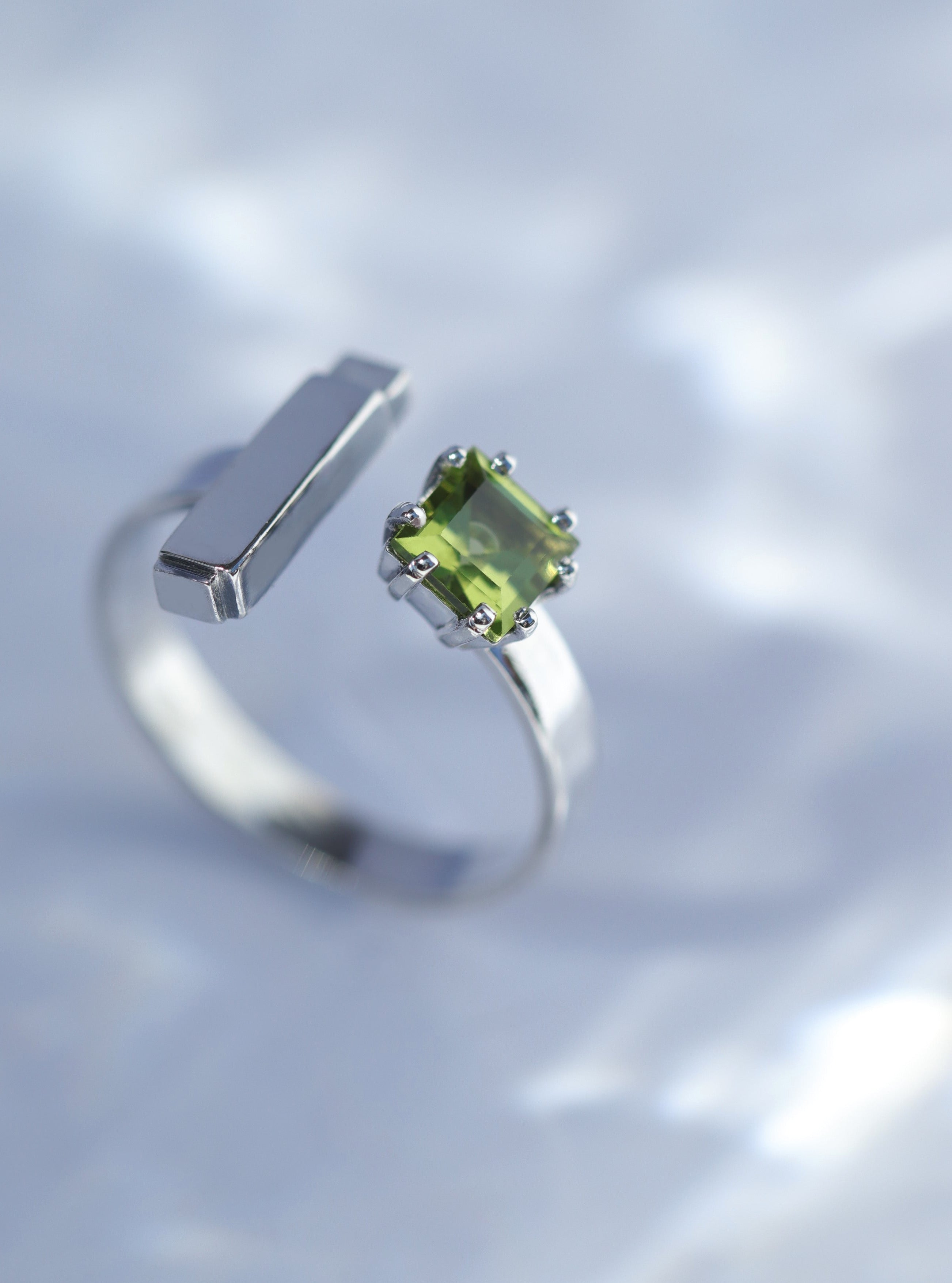 Peridot Asymmetric Open Ring