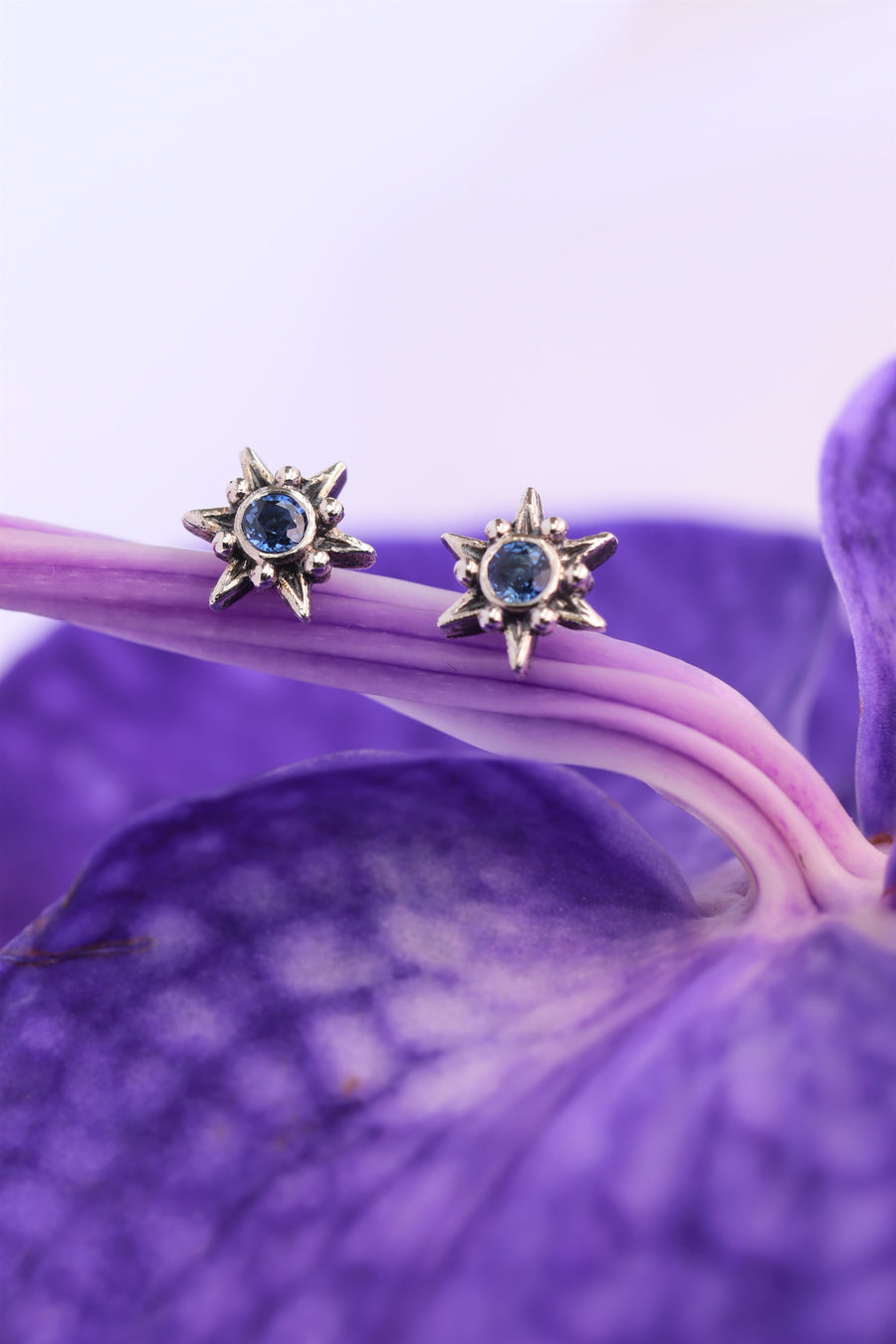 Sapphire Star Earrings