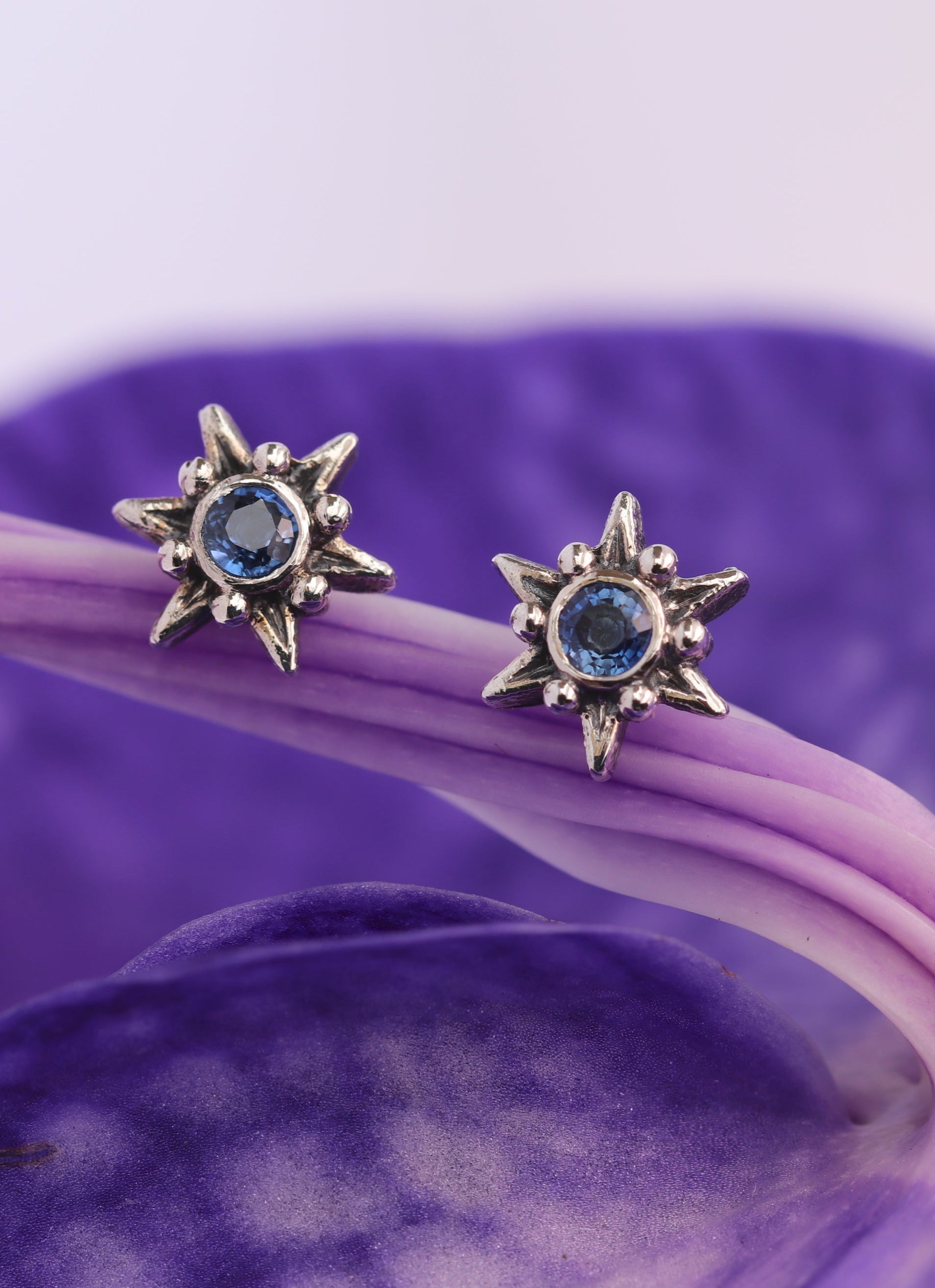 Sapphire Star Earrings