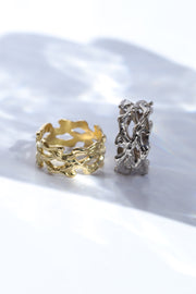 18K Gold Twig Ring / Woodland Ring