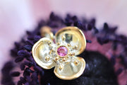 Silver Flower Pendant with Tourmaline