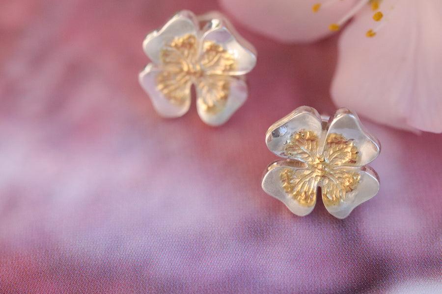 Boucles d'oreilles trèfle en argent 