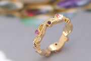 Pink Sapphire Twig Ring