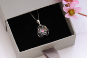 Flower Pendant with Tourmaline