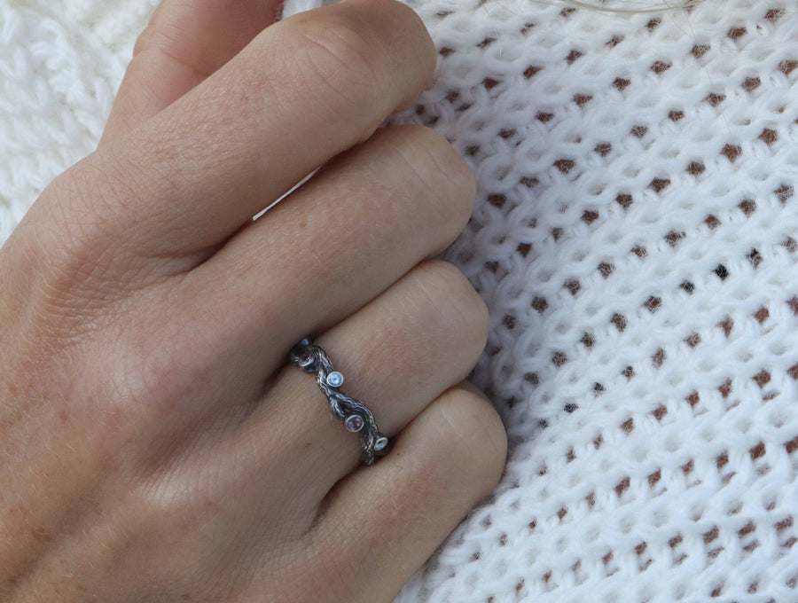 Spinel & Topaz Twig Ring