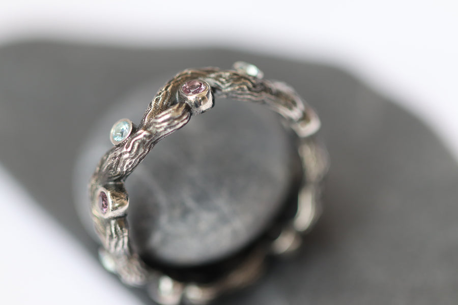 Spinel & Topaz Twig Ring