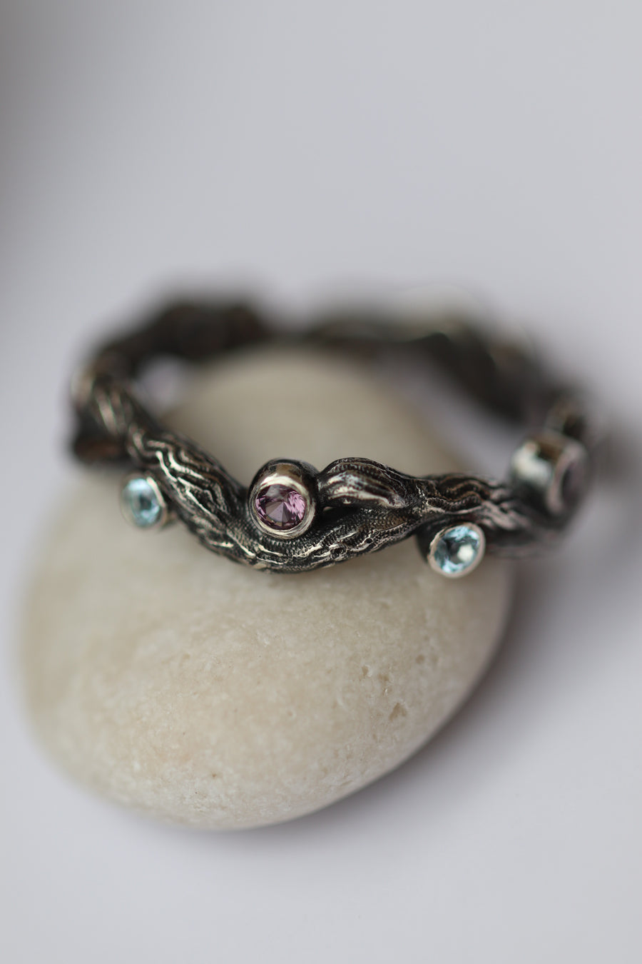 Spinel & Topaz Twig Ring