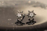 Silver Star Earrings with Zircons