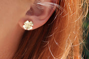 Gold Clover Stud Earrings