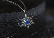 Silver Star Pendant with Sapphire