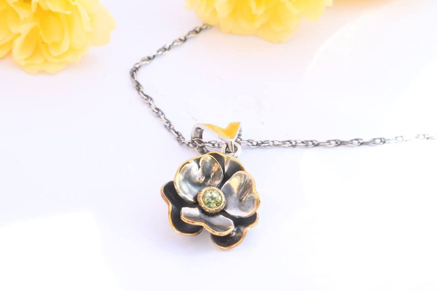 Collier Fleur Argent - Pendentif Fleur