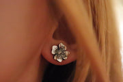 Boucles d'oreilles trèfle à quatre feuilles en argent