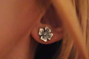 Silver Four Leaf Clover Earrings