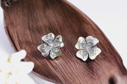 Boucles d'oreilles trèfle à quatre feuilles en argent